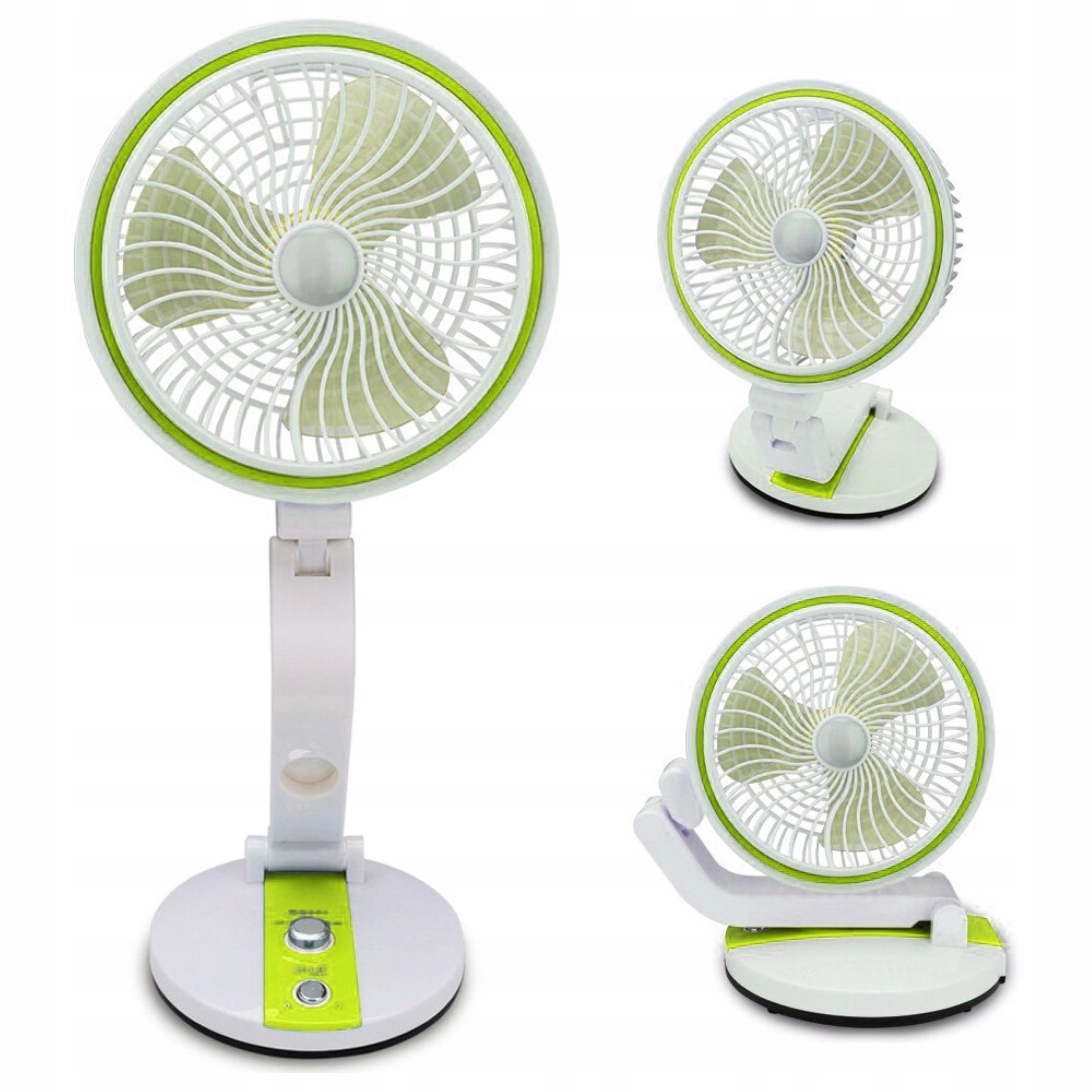 Verkgroup Tischventilator Klappbarer USB Ventilator mit LED Licht kabellos höhenverstellbar, 18 cm Durchmesser, Klappbarer USB Ventilator mit LED Licht und Akku