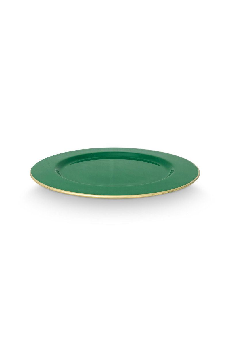 PiP Studio Speiseteller Platzteller dunkelgrün 32cm, Plate Metal Dark Green 32cm