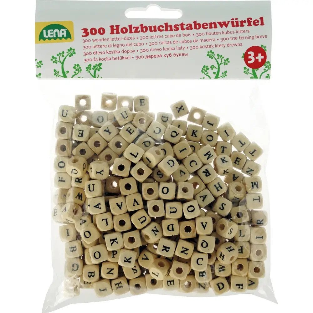 SIMM Spielwaren Schmuckset Holz Buchstabenwürfelperlen 300-teilig