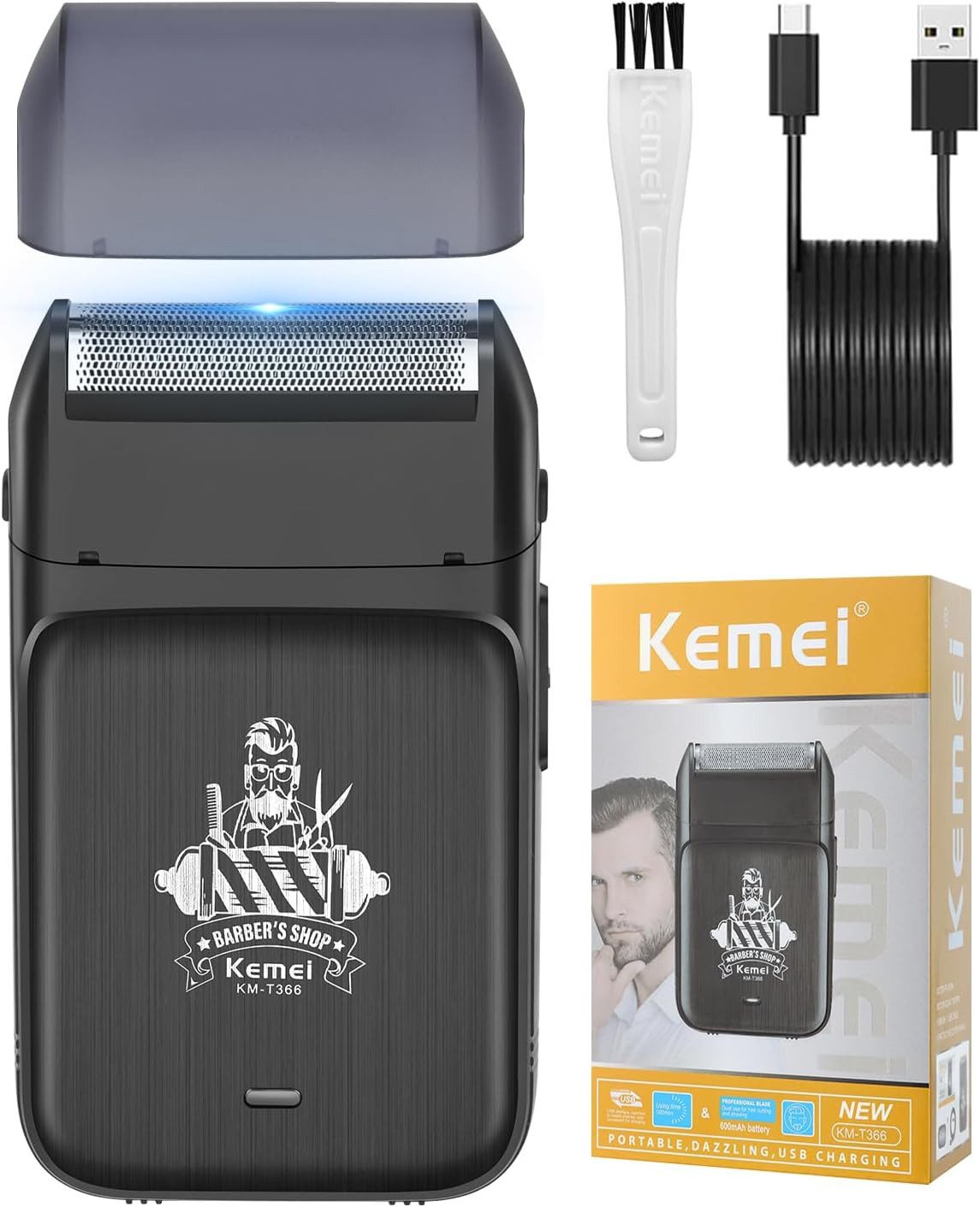 Kemei Haarschneider KM-2299 2-in-1 Professionelles Haarschneideset Haartrimmer, LED-Kontrollleuchte, Vibrationsmotor mit 7.500 U/min