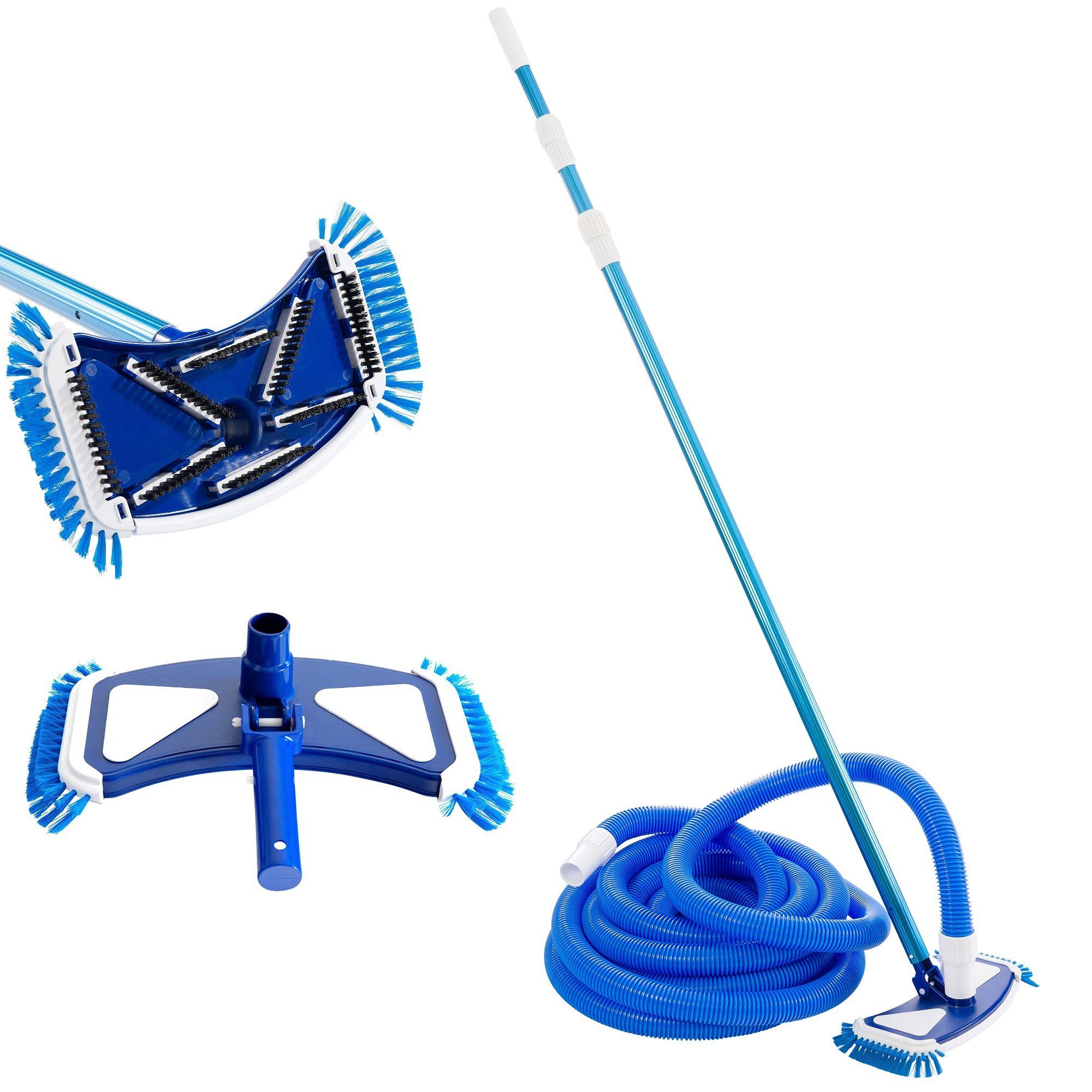 Arebos Poolbodensauger Poolbürste, Poolreiniger, Pool, Bodenreiniger, Saugbürste, (Set), Schlauch: 11 m