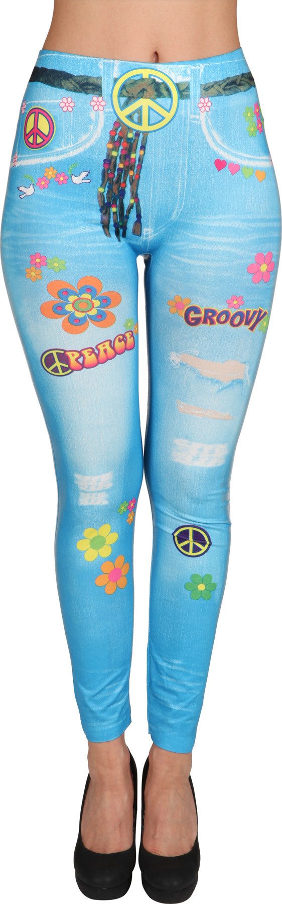 Orlob Leggings Hippie Leggings Flower Power 70er Sexy Eng Peace Karneval Ha günstig online kaufen