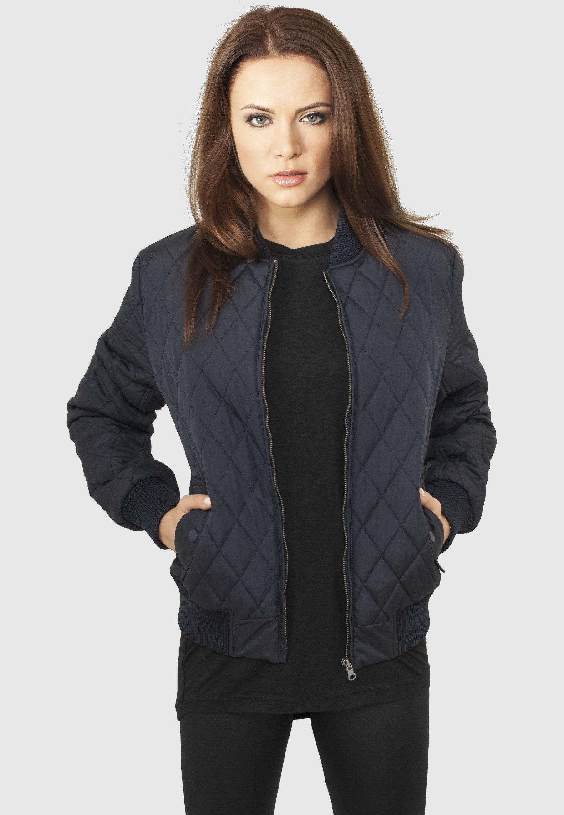 URBAN CLASSICS Allwetterjacke Urban Classics Damen Ladies Diamond Quilt Nylon Jacket (1-St)