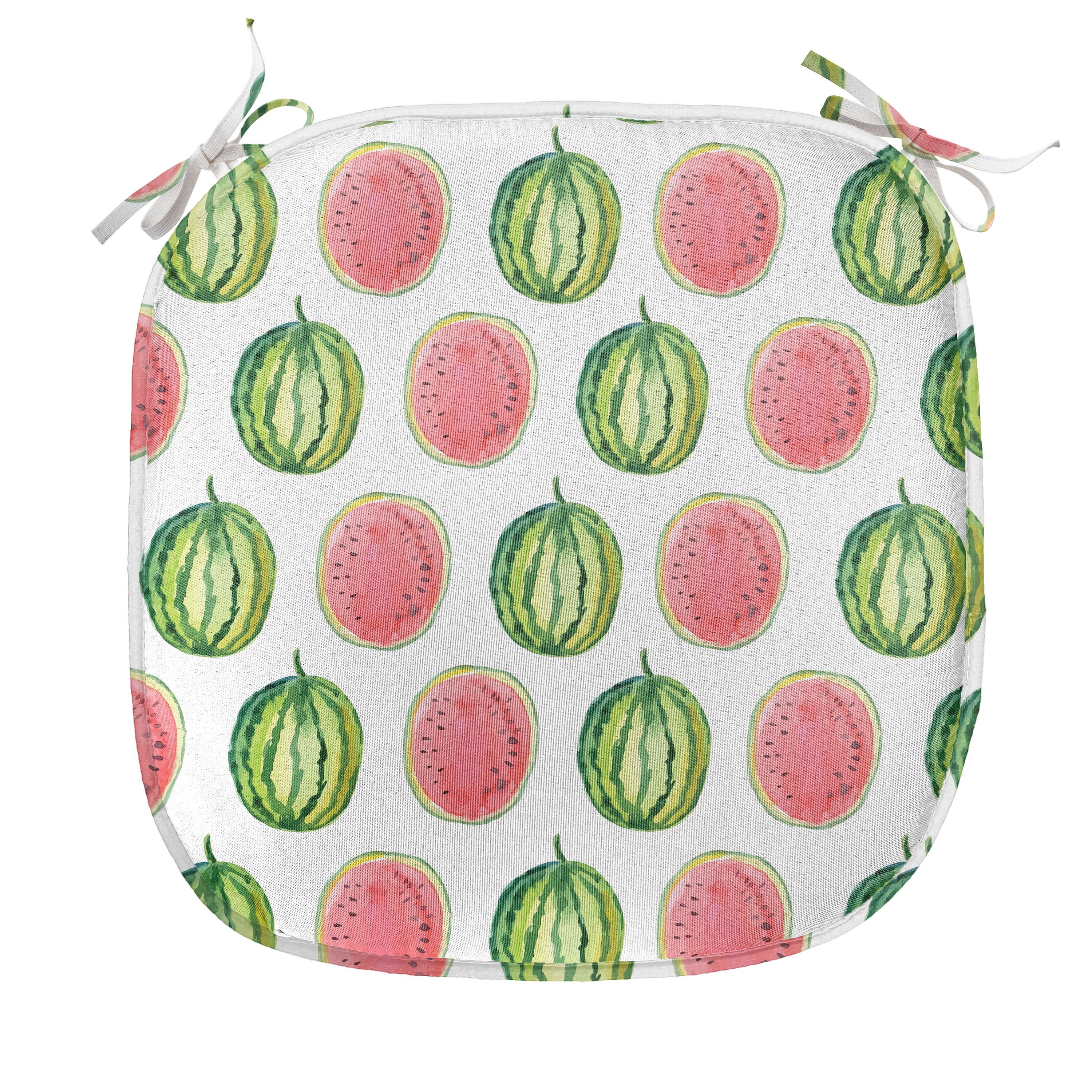 Abakuhaus Stuhlkissen Dekoratives wasserfestes Kissen mit Riemen für Küchensitze, Wassermelone Tropic Summer Fruit