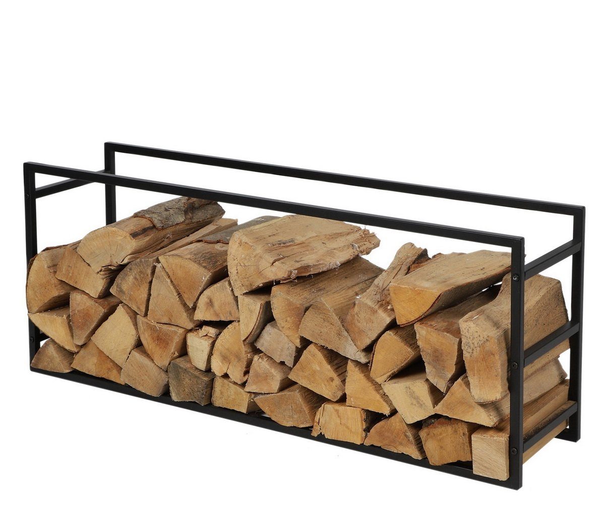Urban Living Kaminholzregal Holzstapelregal Kaminholz Stapelregal Standregal, BxTxH:100x25x40 cm, (freistehend), in Schwarz