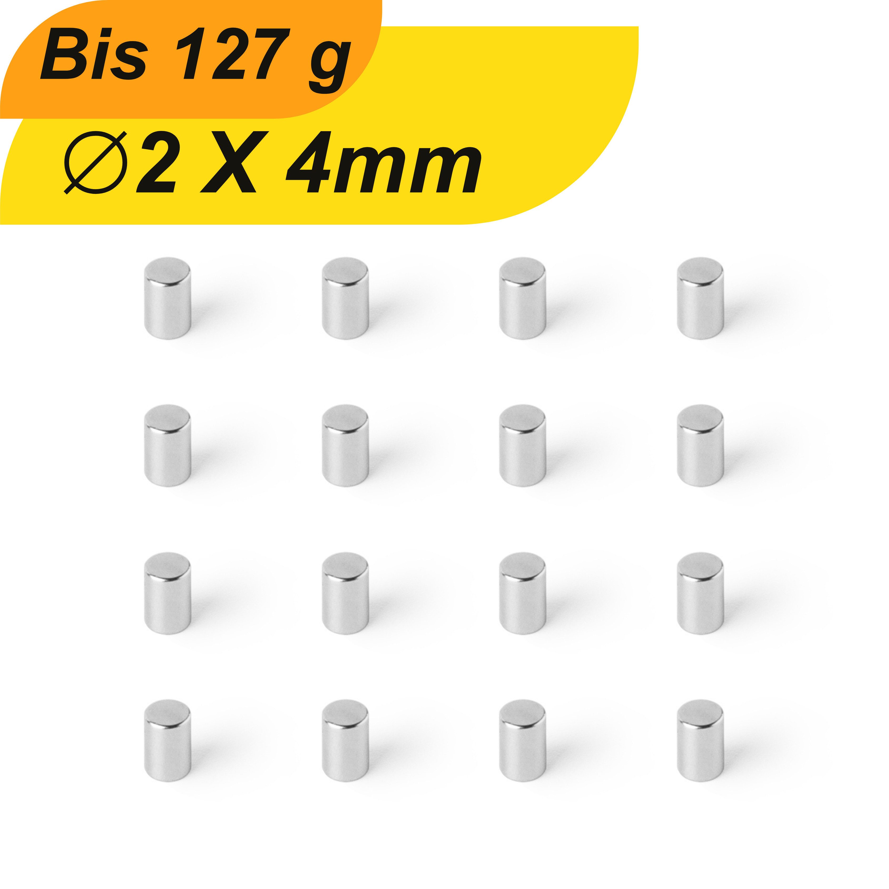 Magnet Neodym Magnet 2mm x 4mm Supermagnete hohe Haftkraft Scheibenmagnet