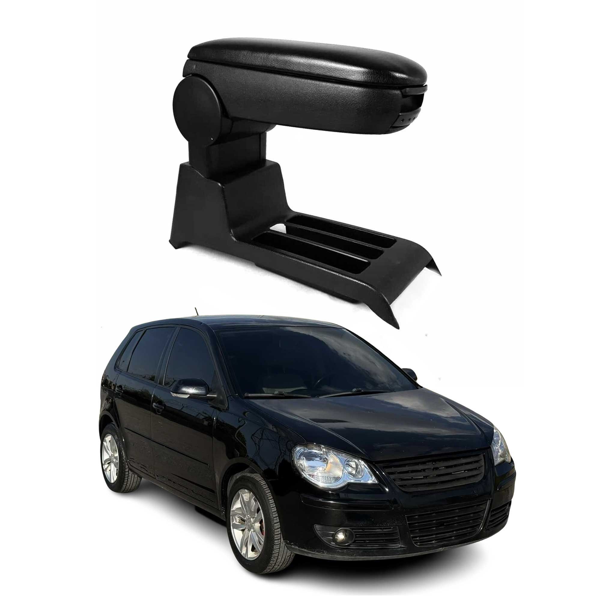 OMAC Armlehne Mittelarmlehne für VW Polo 2001-2009 PU-Leder ABS Schwarz, Langlebig,Multifunktional,Einfache Installation