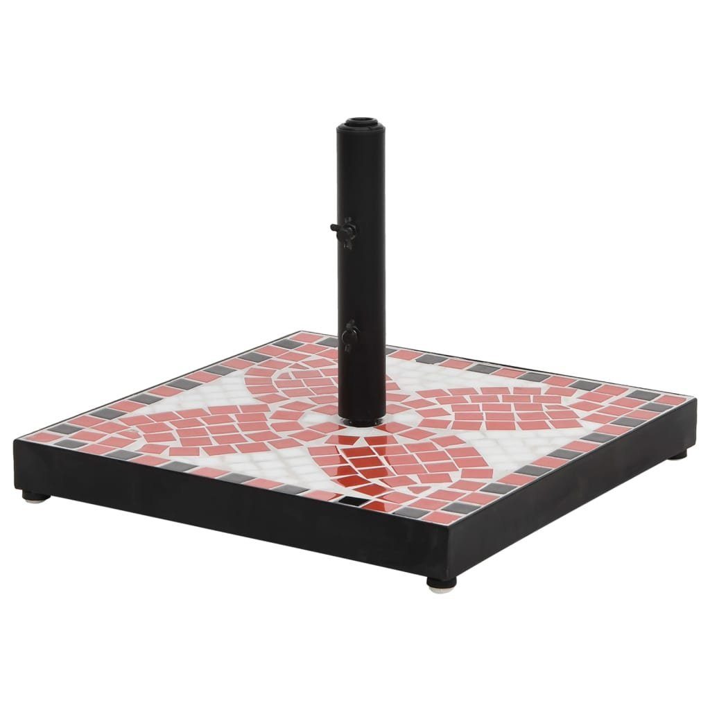 vidaXL Schirmhalter Sonnenschirmständer Terrakotta und Weiß Quadratisch 12 kg, 1 tlg.