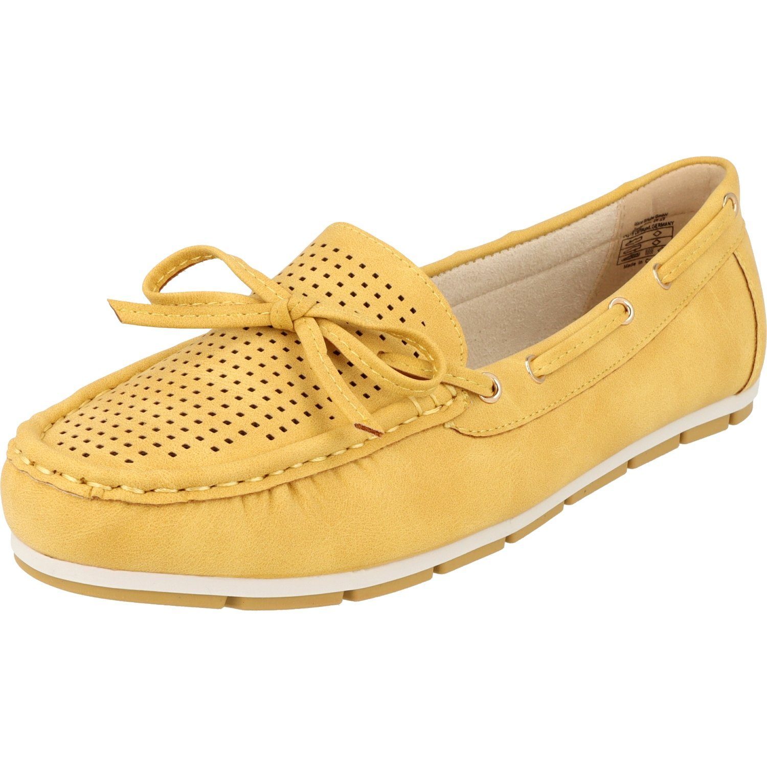 Jane Klain 242-646 Damen Sommer Komfort Schuhe Slipper Yellow Schleife Mokassin