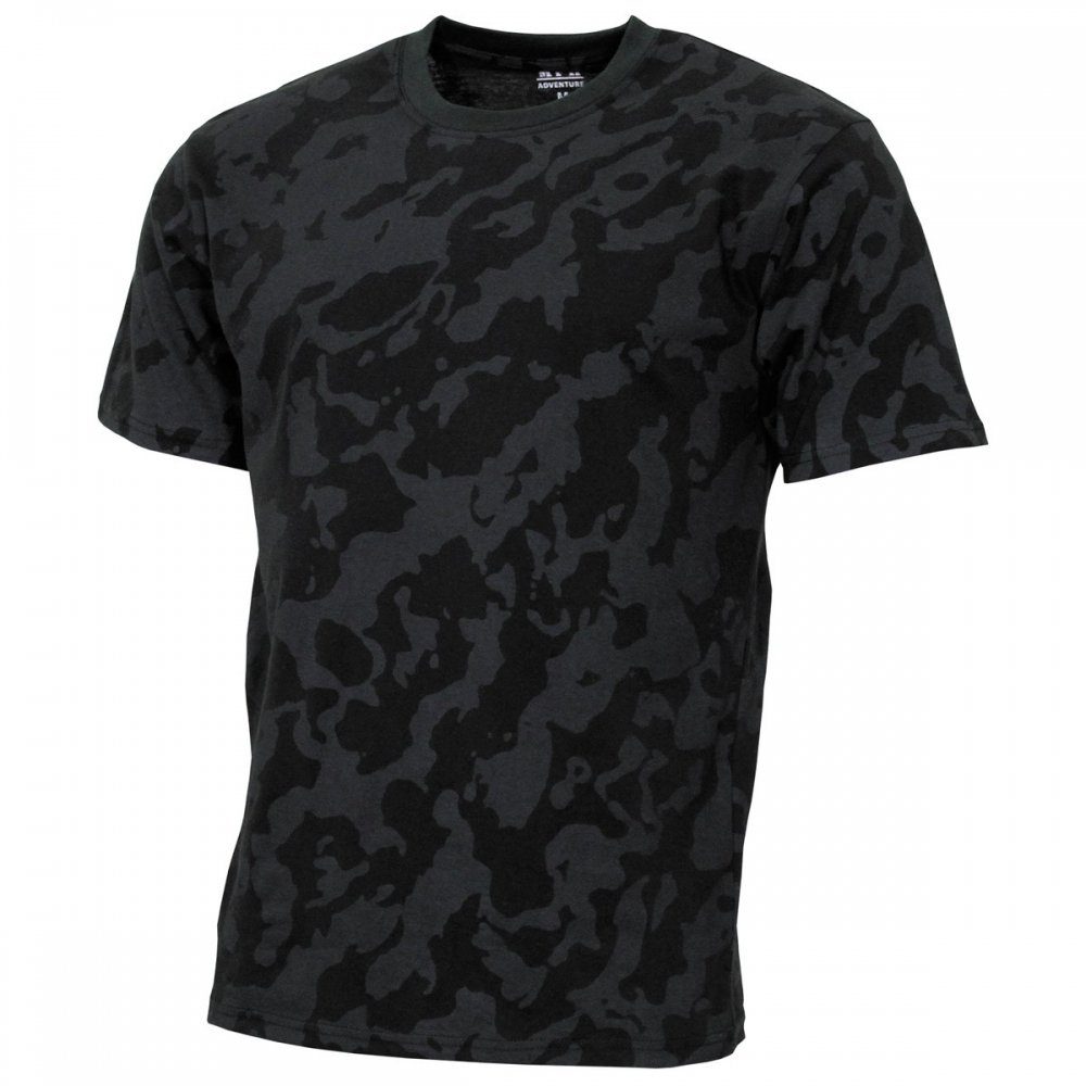 MFH T-Shirt US T-Shirt, Streetstyle, night-camo, 140-145 g/m² - XXXL (1-tlg) verstärkter Rundhals