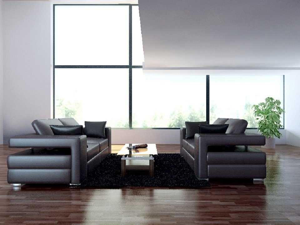 311 Set Sofas Leder, Moderne Polster Sofa Europe Sitzer Sofagarnitur Couchen Neu JVmoebel Made in