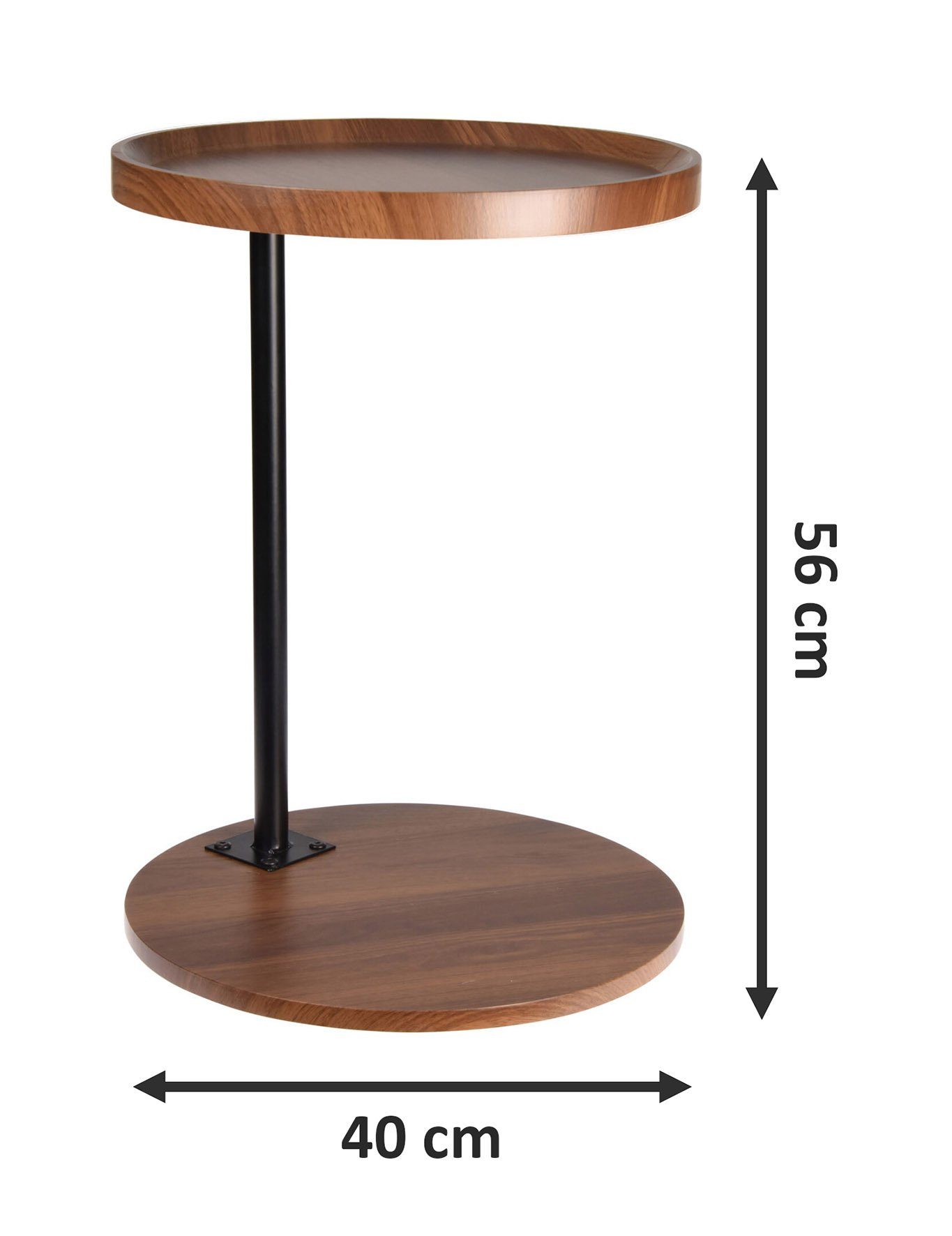 Spetebo Beistelltisch Beistelltisch 40 1 zum / cm Holz Dekorieren Zustellen oder (Packung, tlg), Tisch - schwarz braun