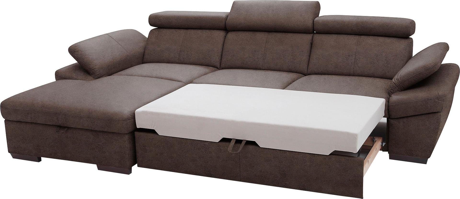 exxpo - sofa fashion Ecksofa Salerno, Funktionssofa, Breite 280cm, hoher Sitzkomfort, L-Form, inkl. Kopf- und Armteilverstellung, wahlweise mit Bettfunktion – Bild 3 von 5