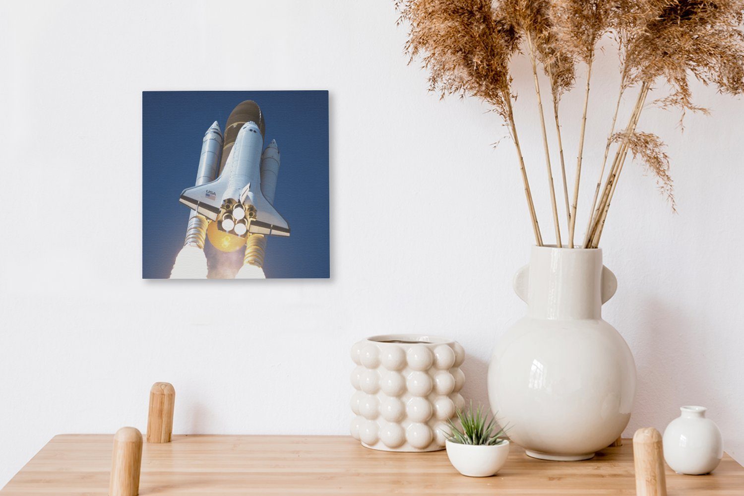 OneMillionCanvasses® Leinwandbild (1 Starts Bilder Raumfähre, einer Nahaufnahme Leinwand für des Schlafzimmer Wohnzimmer St)