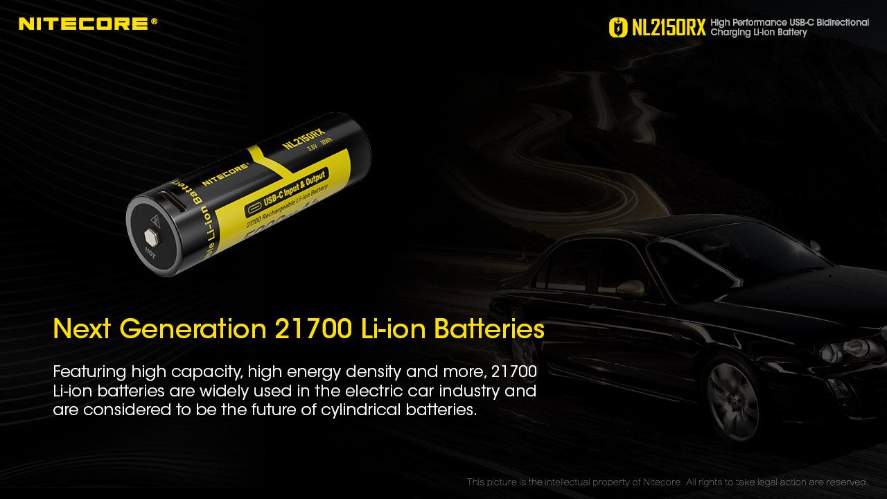 Nitecore Li-Ion Akku Typ 21700 - 5000mAh - NL2150RX mit Powerbank-Funktion Powerbank (1 St)