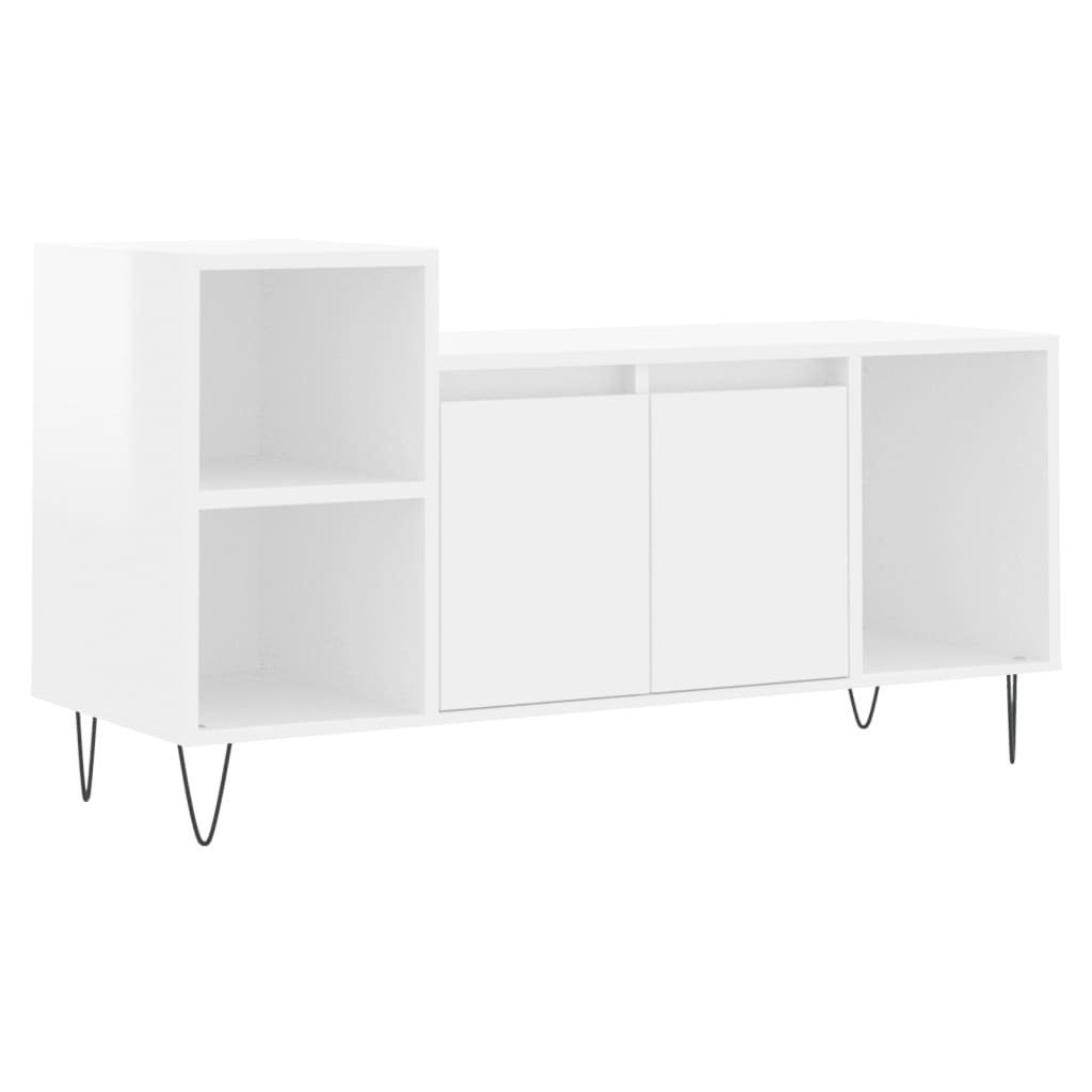 vidaXL TV-Schrank TV-Schrank 100x35x55 cm Hochglanz-Weiß Holzwerkstoff (1-St)