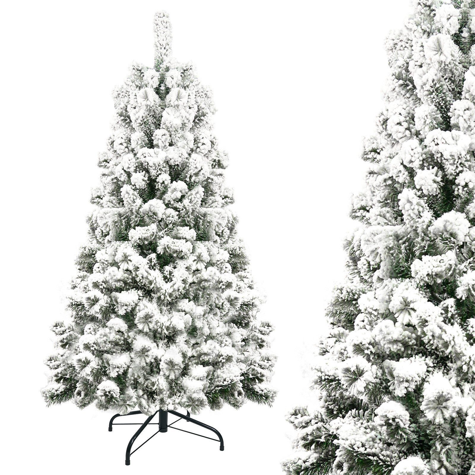 SunJas Künstlicher Weihnachtsbaum mit Schnee XM027-29 120/150/180cm Tannenbaum mit Schneeoptik, weihnachtsbaum mit 150 280 450 …