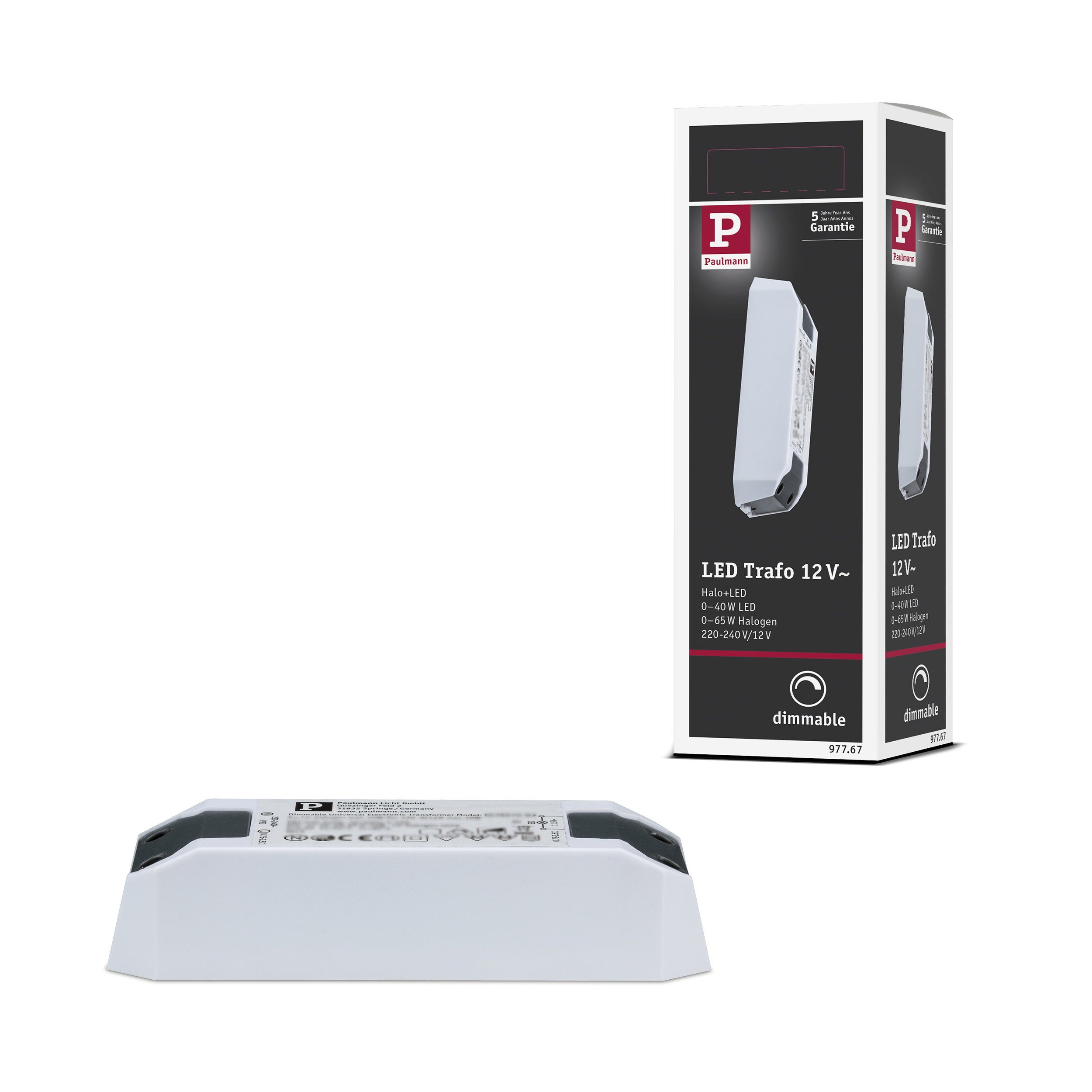 Paulmann Elektroniktrafo Halogen+LED max. 0-65W 220-240/12V 65VA Weiß Trafo