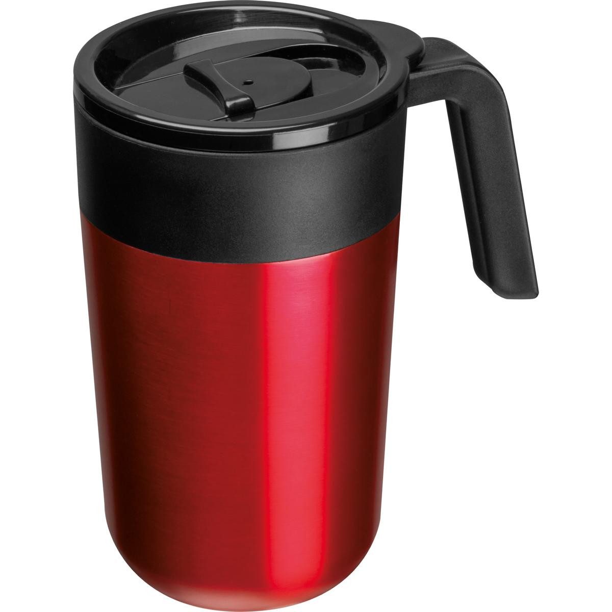 Macma Becher Doppelwandiger Trinkbecher aus Edelstahl / 400ml / Farbe: rot