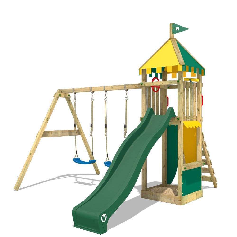 Wickey Spielturm »Ritterburg Smart Brave mit Schaukel & grüner Rutsche