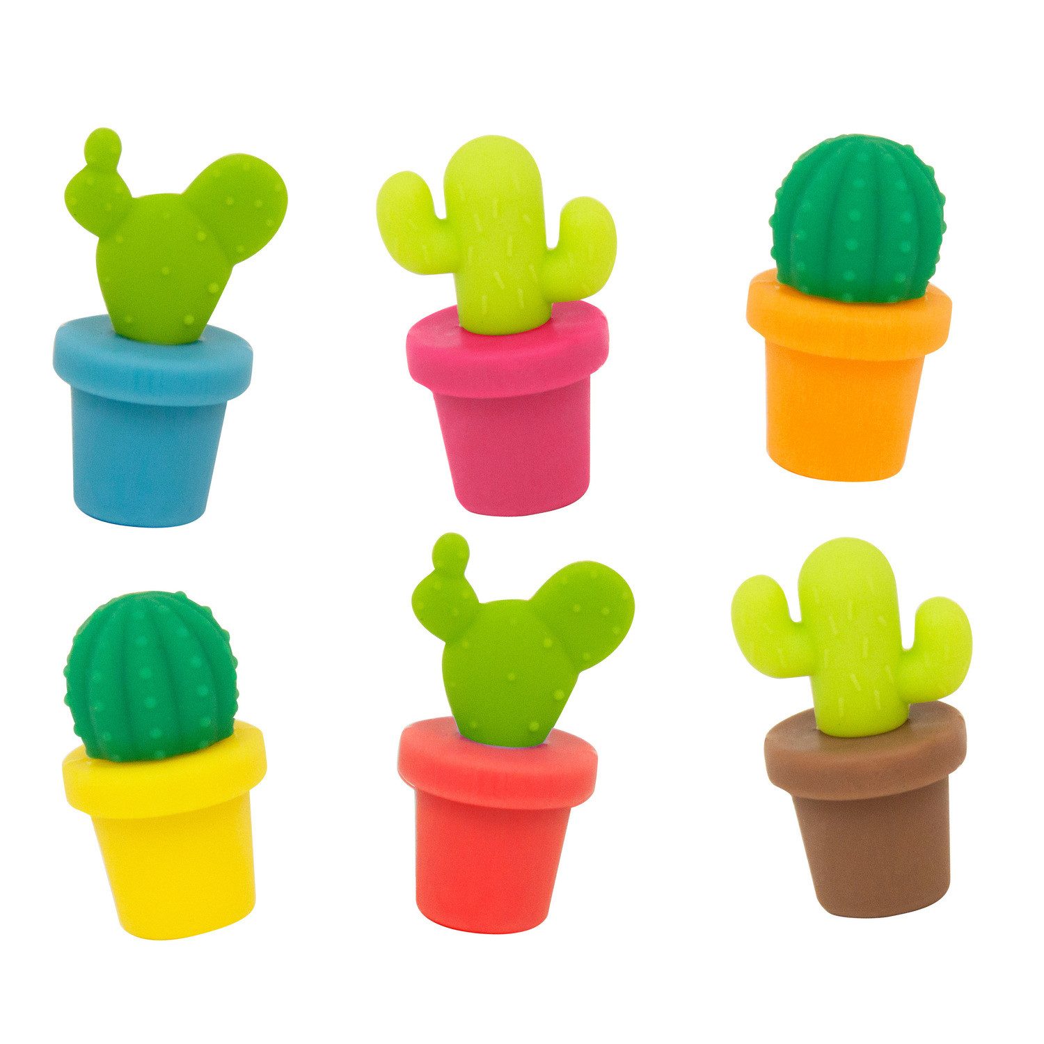 Winkee Küchenorganizer-Set Kaktus Glasmarkierer im 6er Set günstig online kaufen