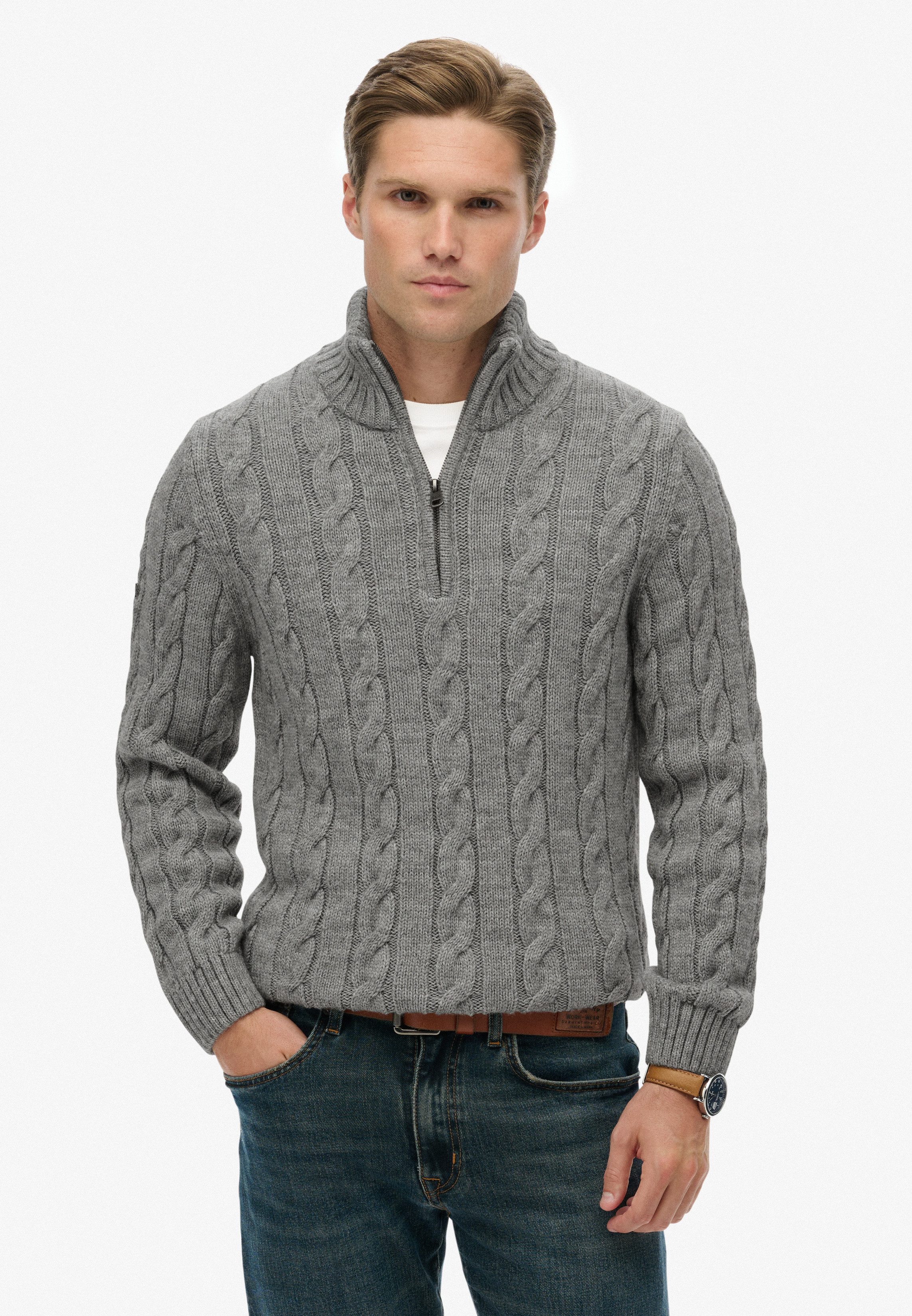 Superdry Strickpullover JACOB CABLE KNIT HALF ZIP günstig online kaufen