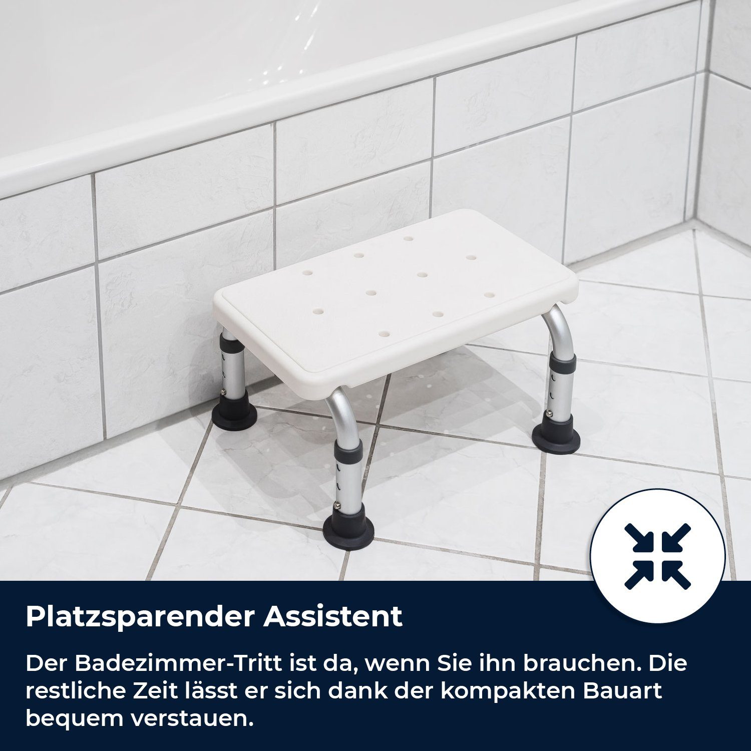 flexilife Badewannen-Einstiegshilfe Badewannentritt STEP - Ein- & Ausstiegshilfe für die Badewanne