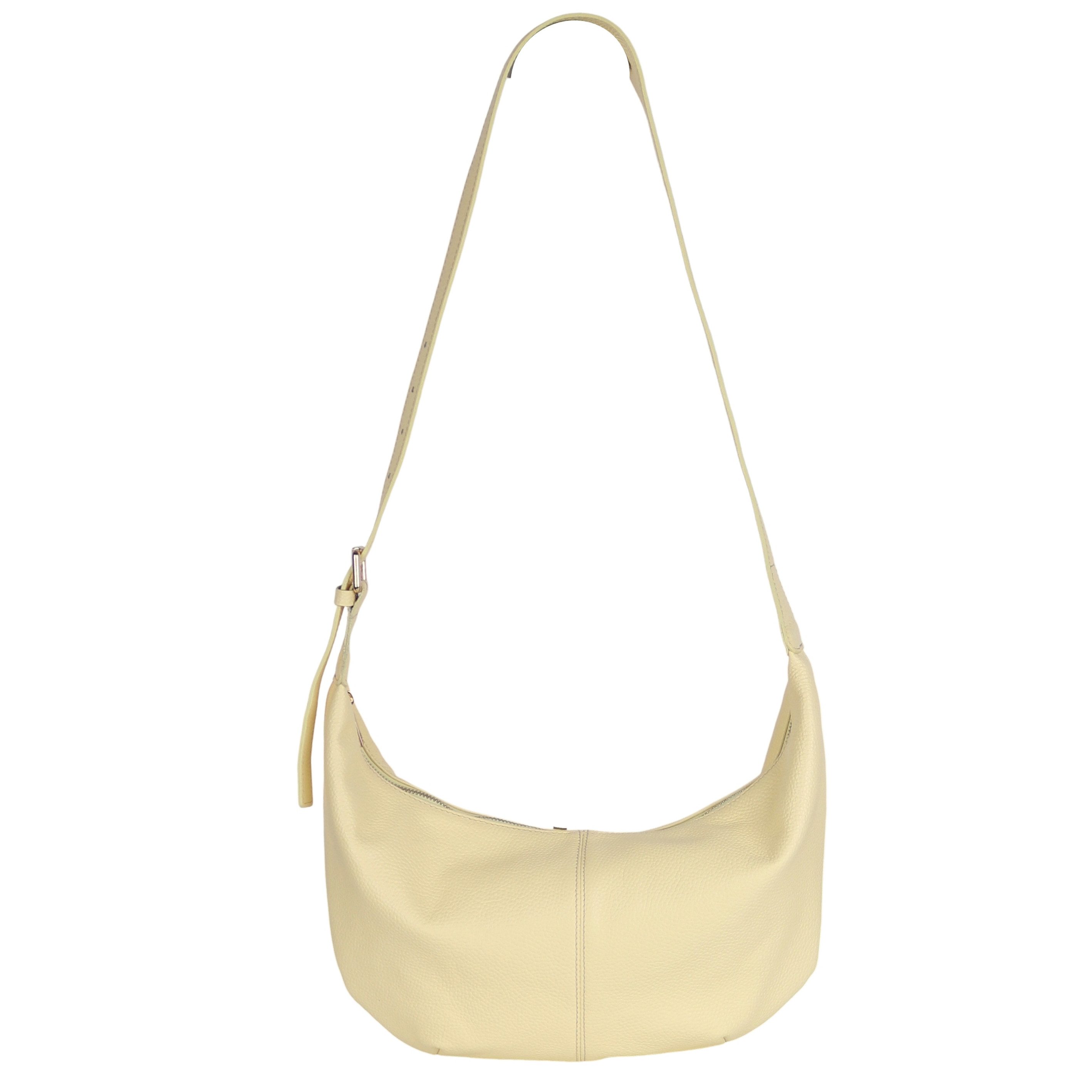 MIRROSI Umhängetasche Damen Crossbody Bag, Echtleder Made In Italy, Mittelgroße Große Damen Tasche ca.40x23x8cm