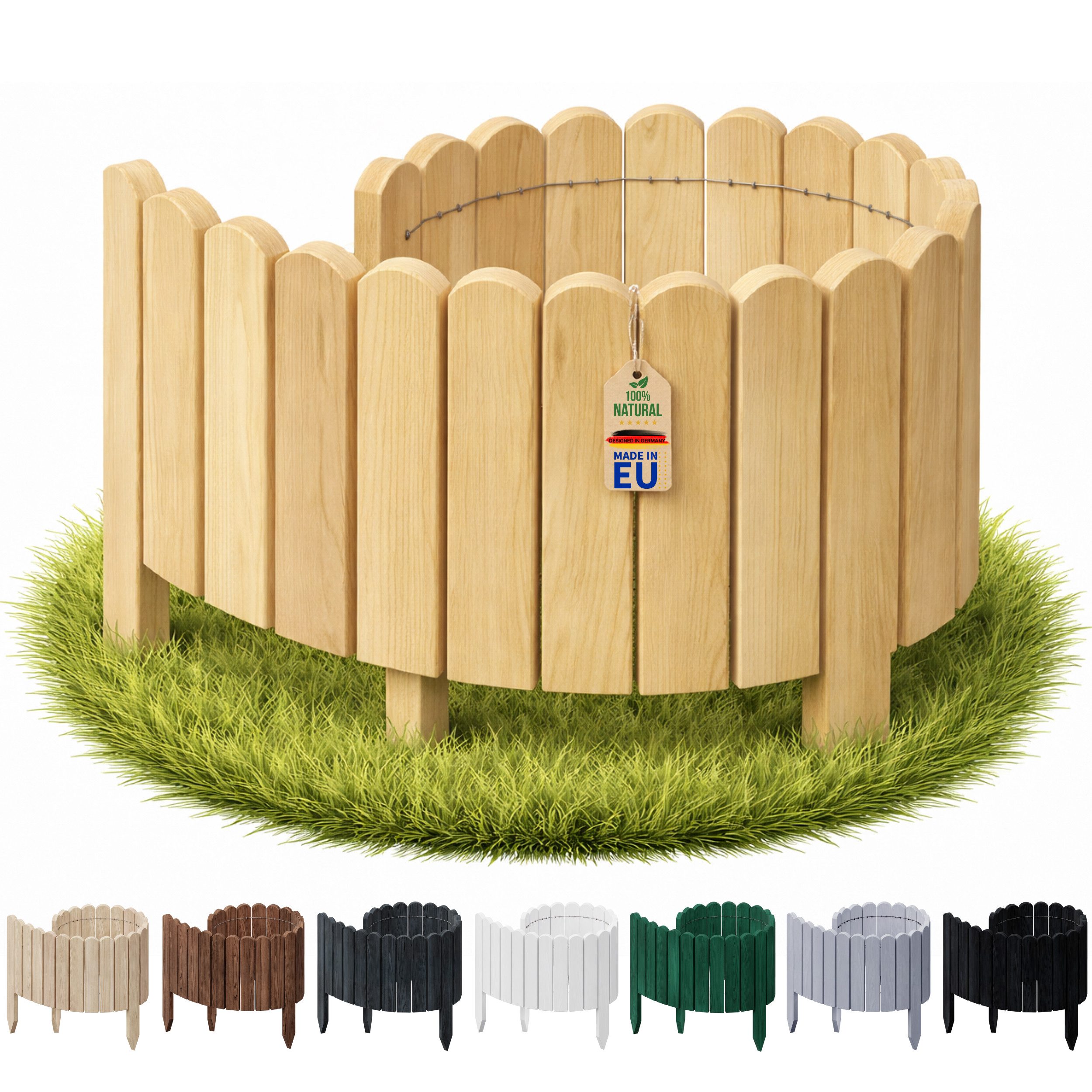 Palisade Flexible Rasenkante Beeteinfassung Beetumrandung Rasenkante aus Holz