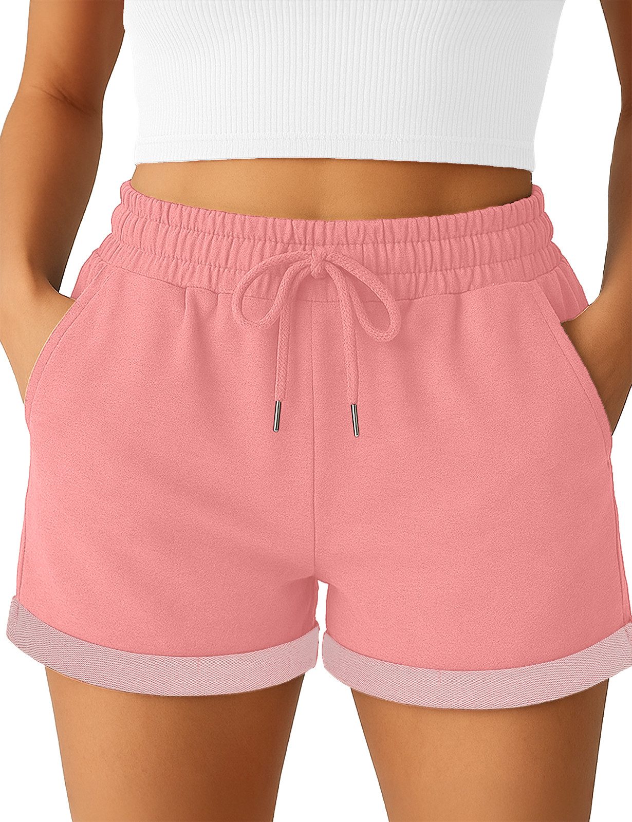 Smith & Solo Sweatshorts Kurze Hose Damen Shorts (1-tlg) Basic, Lycra, umsc günstig online kaufen