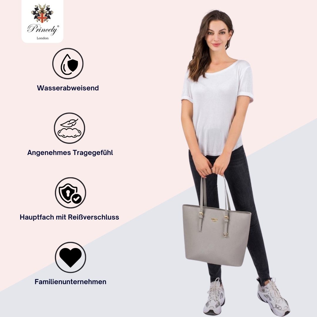 Princely London Shopper Beverly Medium - Geräumiger Shopper mit Reißverschluss