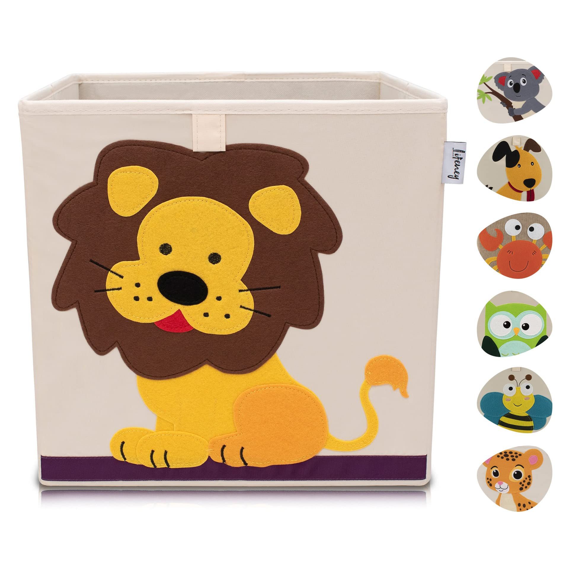Lifeney Aufbewahrungsbox Aufbewahrungsbox Kinder mit Löwe Motiv für Würfelregale, Spielzeugbox für das Kinderzimmer, Ordnungsbox, Aufbewahrungskorb