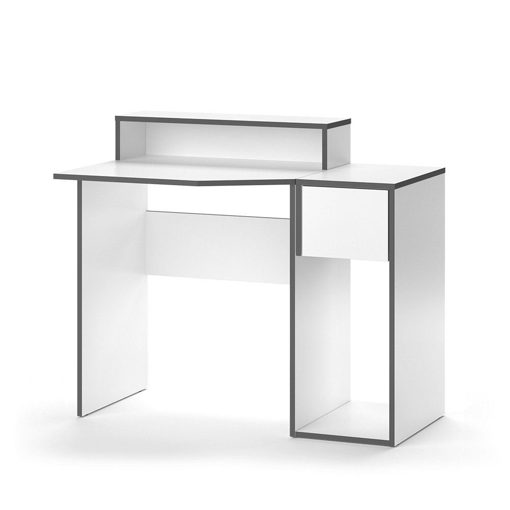 Computertisch Weiß/Grau KRON Schreibtisch-set Vicco