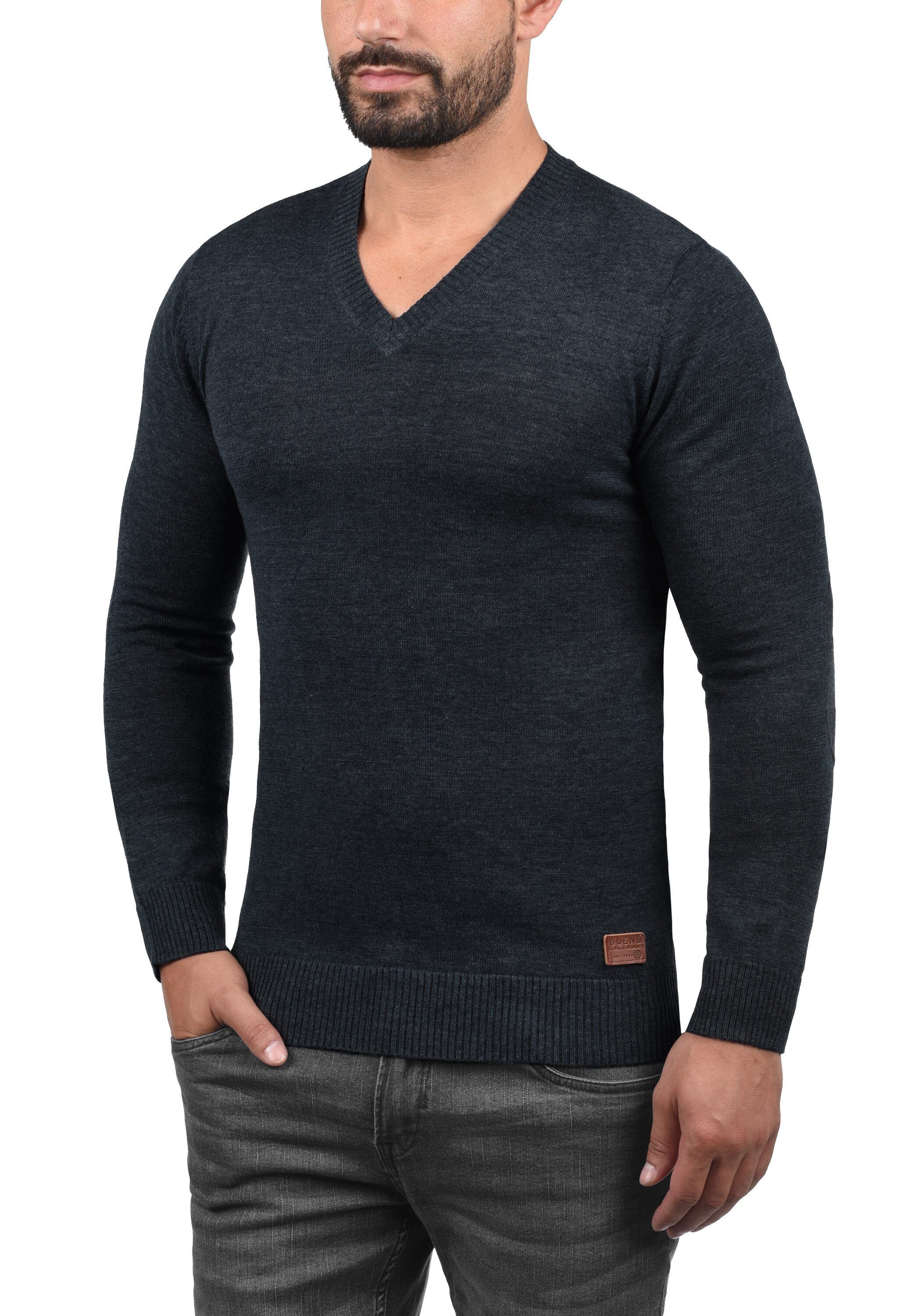 Blend Strickpullover BHLasse Feinstrickpullover mit aufgestickten Ellenboge günstig online kaufen