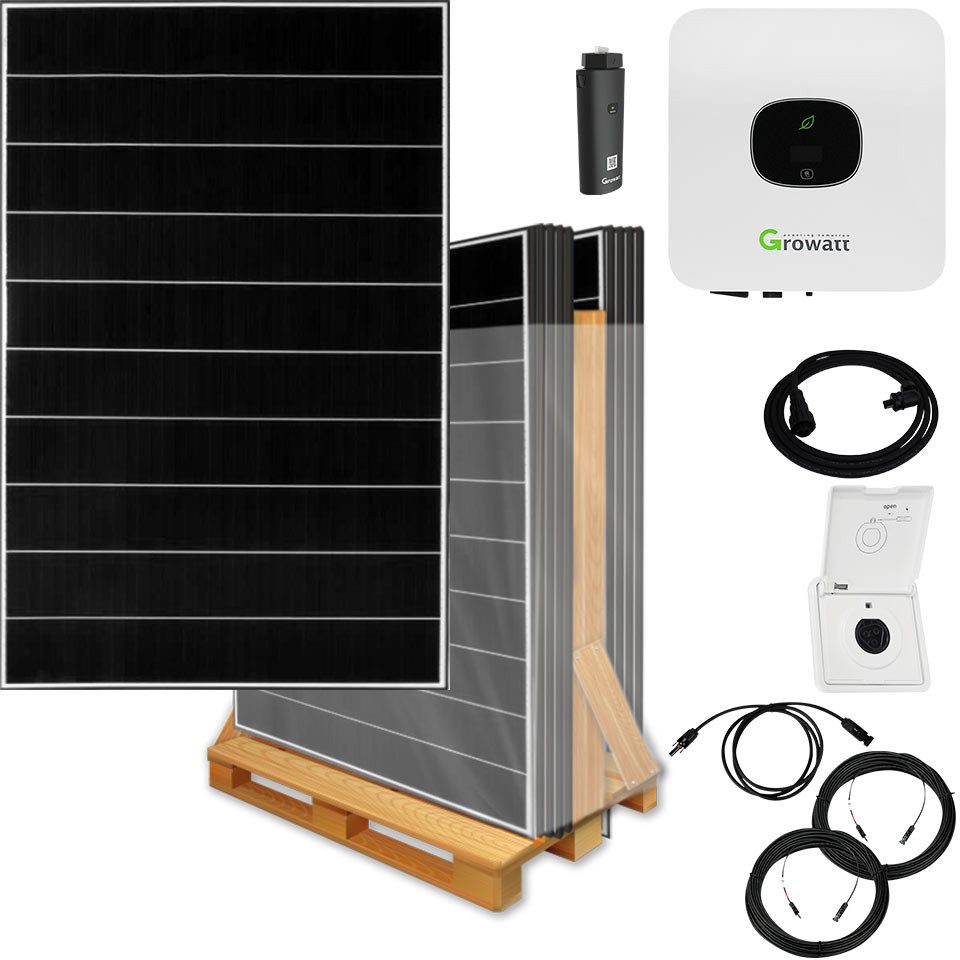 Lieckipedia 3300 Watt Plug & Play Solaranlage mit Unterputzsteckdose, Growatt Wech Solar Panel, Schindeltechnik