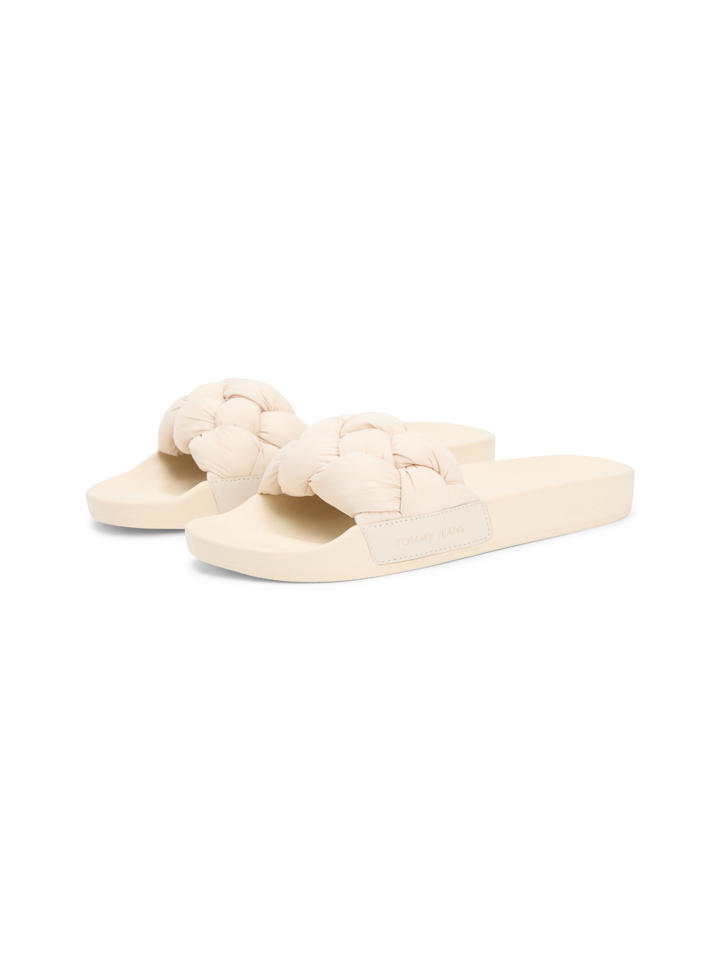 Tommy Jeans TJW BRAIDED SLIDES Pantolette Sandale, Pantolette, Flat mit geflochtener Bandage