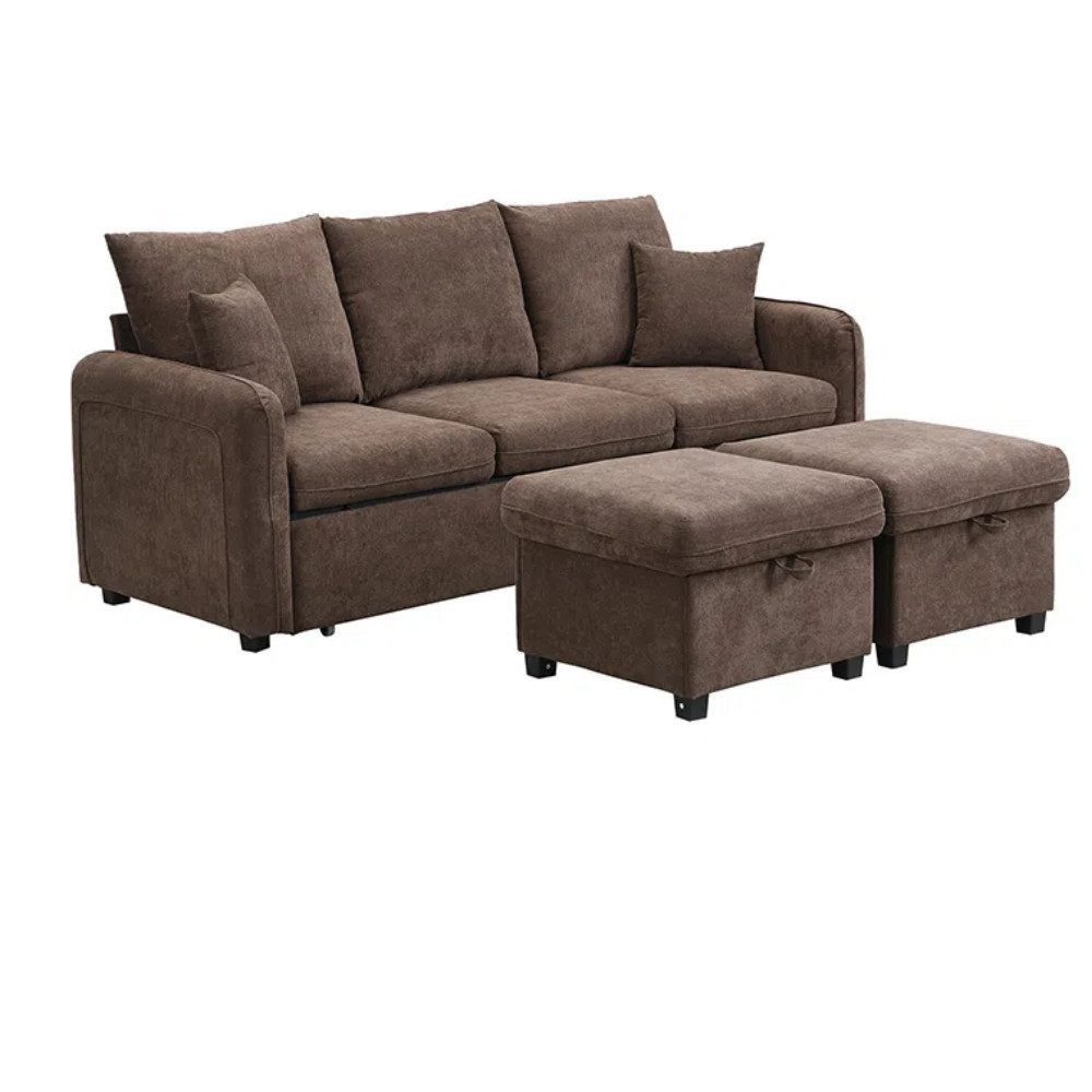 Merax Ecksofa U-förmiges Schlafsofa mit Staufunktion, Tagesbett Sofa Wohnzi günstig online kaufen