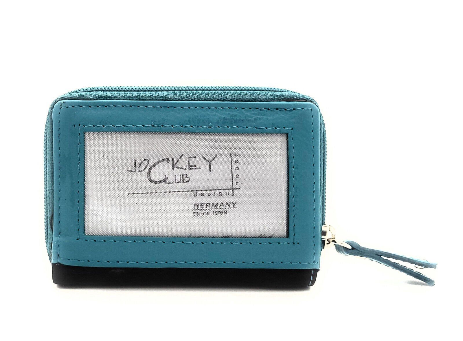 JOCKEY aus mit Leder, echtem Schutz Geldbörse, RFID Mini Blau CLUB