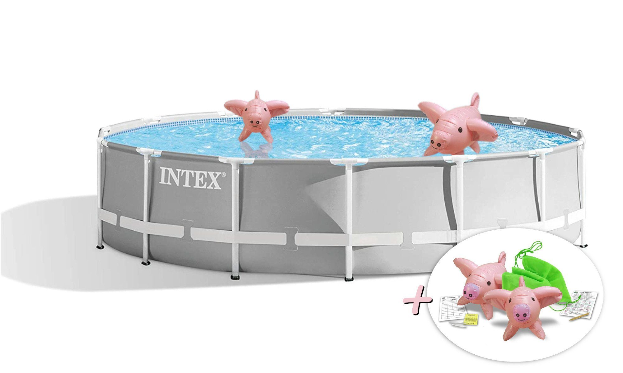 Intex Pool 26720GN PrismFramePool-Set inkl.Pumpe, Leiter und Planen 427x107cm