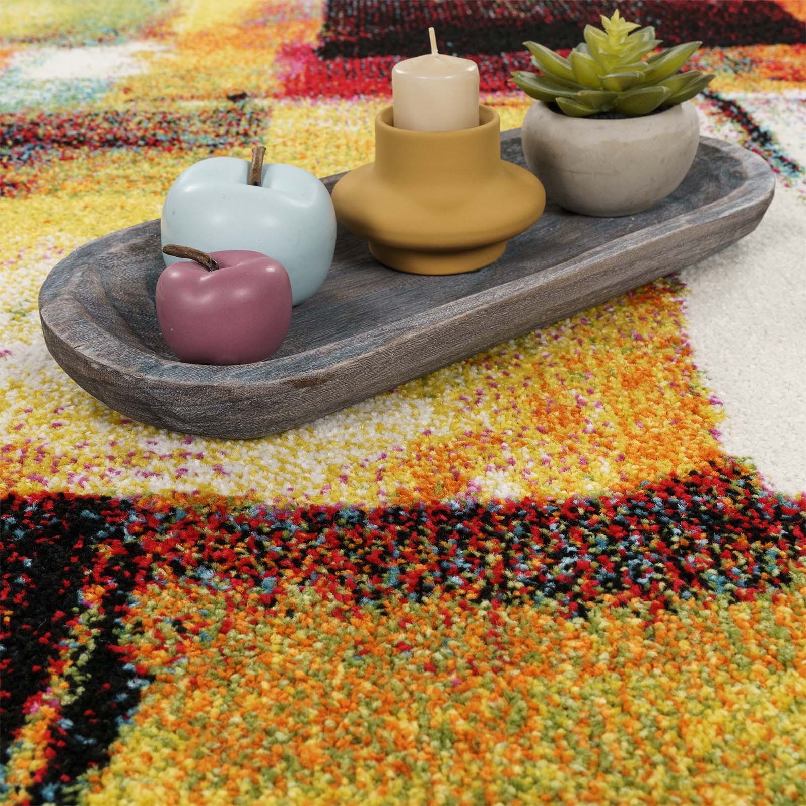 TaraCarpet Teppich Moderner Teppich Vision Atrium, rechteckig, Höhe: 16 mm, Vintage Atrium bunt Wohnzimmer Kinderzimmer Jugendzimmer 80X150