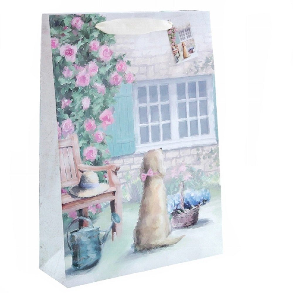 Rosen`, 10 Papiertragetaschen und Stück Geschenktüten Tüten, `Hund Tragetasche Linoows Große