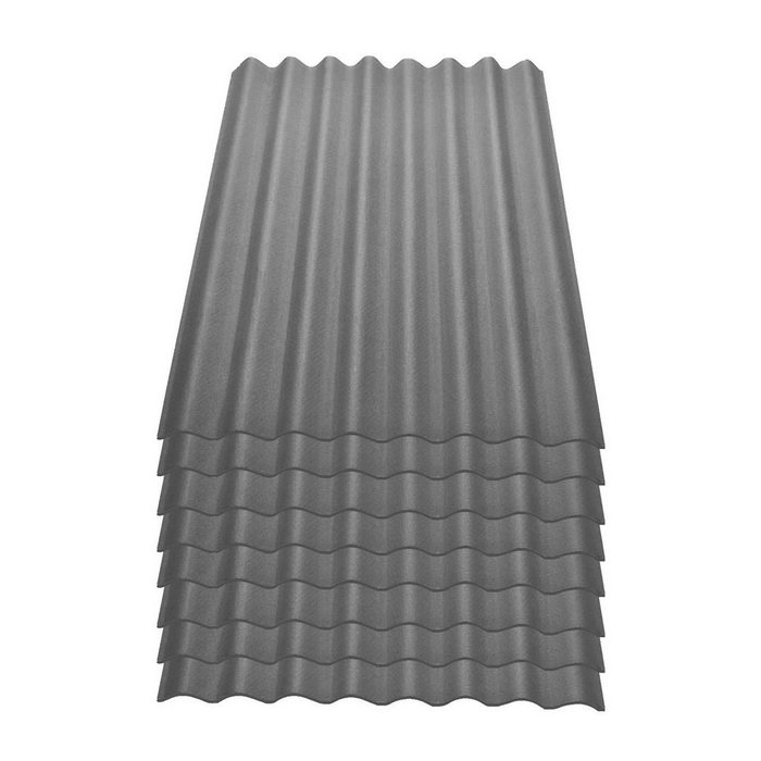 Onduline Dachpappe Onduline Easyline Dachplatte Wandplatte Bitumenwellplatten Wellplatte 8x0 76m² - grau wellig 6.08 m² pro Paket (8-St)