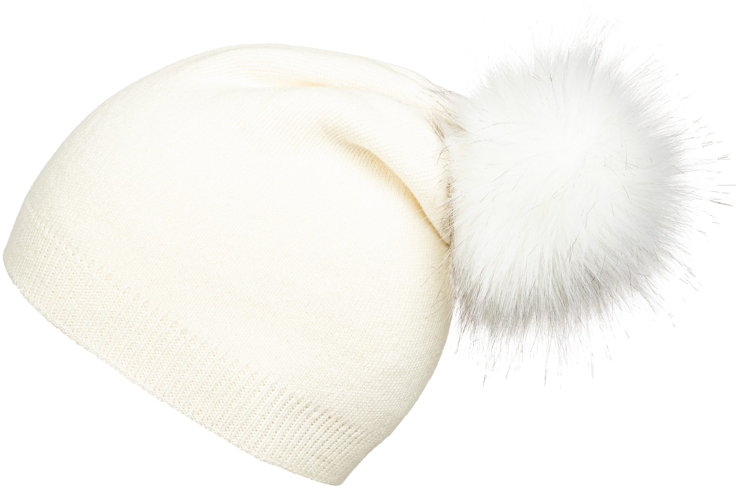 Caspar Bommelmütze MU225 warme, feine Damen Beanie Bommelmütze Doppellagige günstig online kaufen