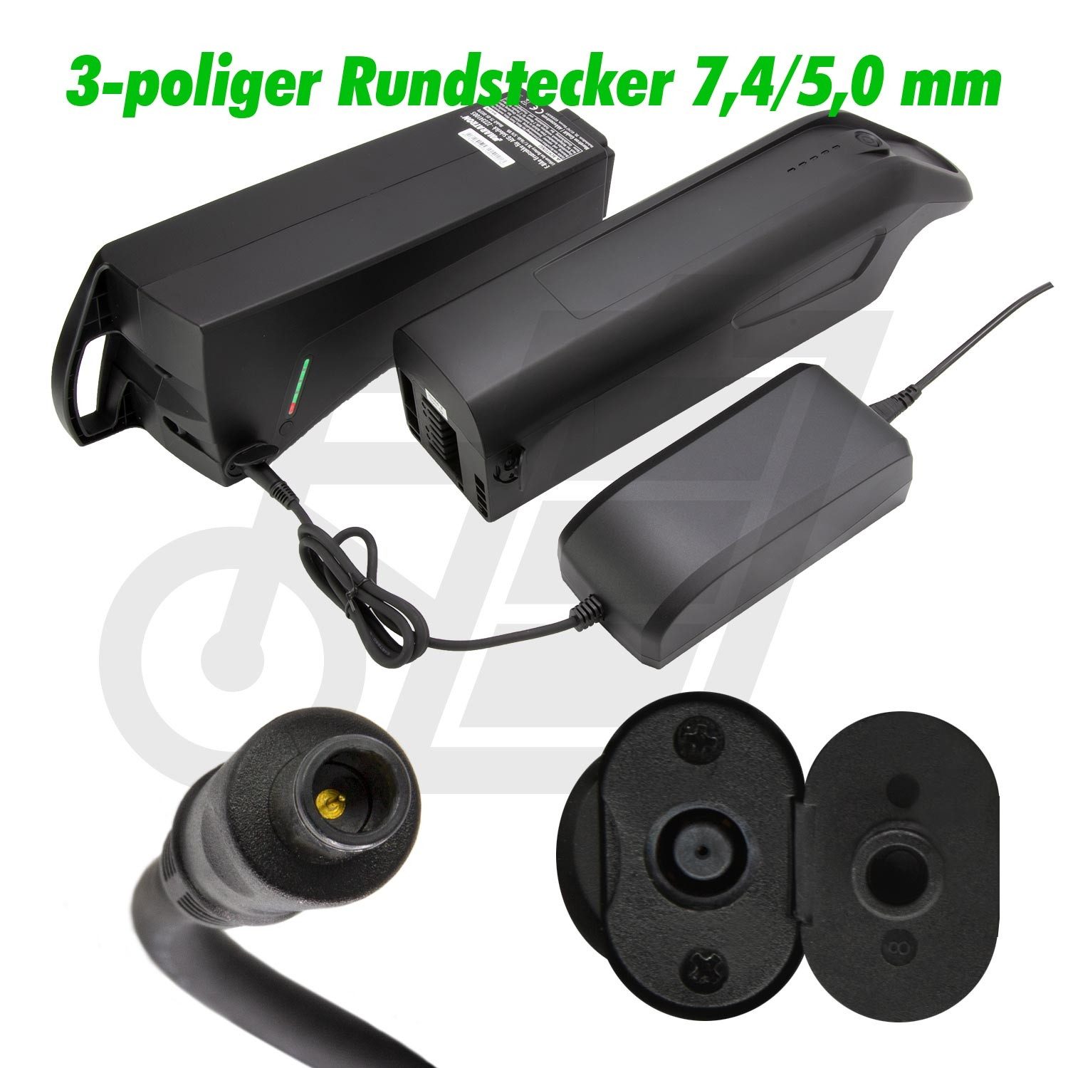Maratron Ladegerät für AEG 36V SideClick E-Bike Akku (1 St), mit 3-poligem Rundstecker (7,4 / 5 mm) – Bild 2 von 5