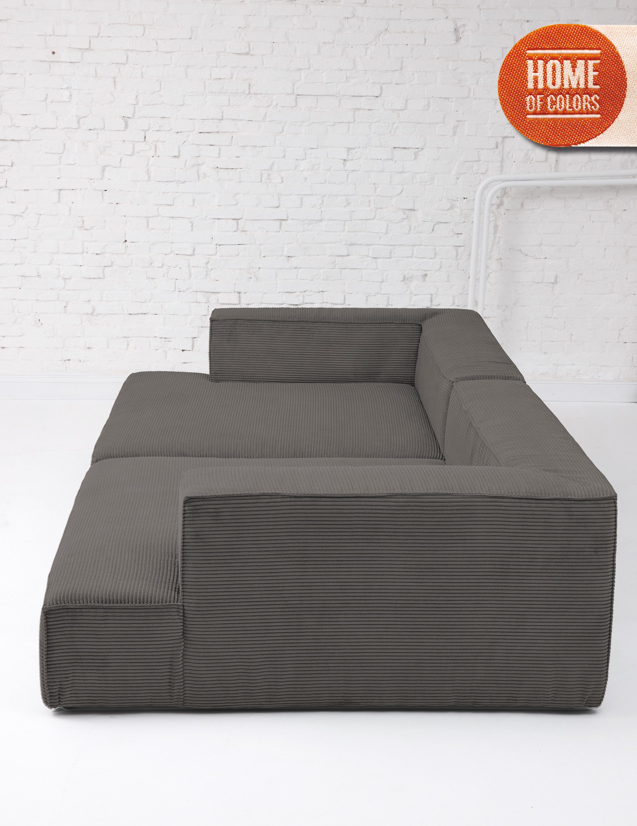 HOME OF COLORS Big-Sofa BIG CUBE – das kubische Megasofa mit extra-tiefem, soften Sitzgefühl, in weichem Cordstoff und vielen schönen Farben