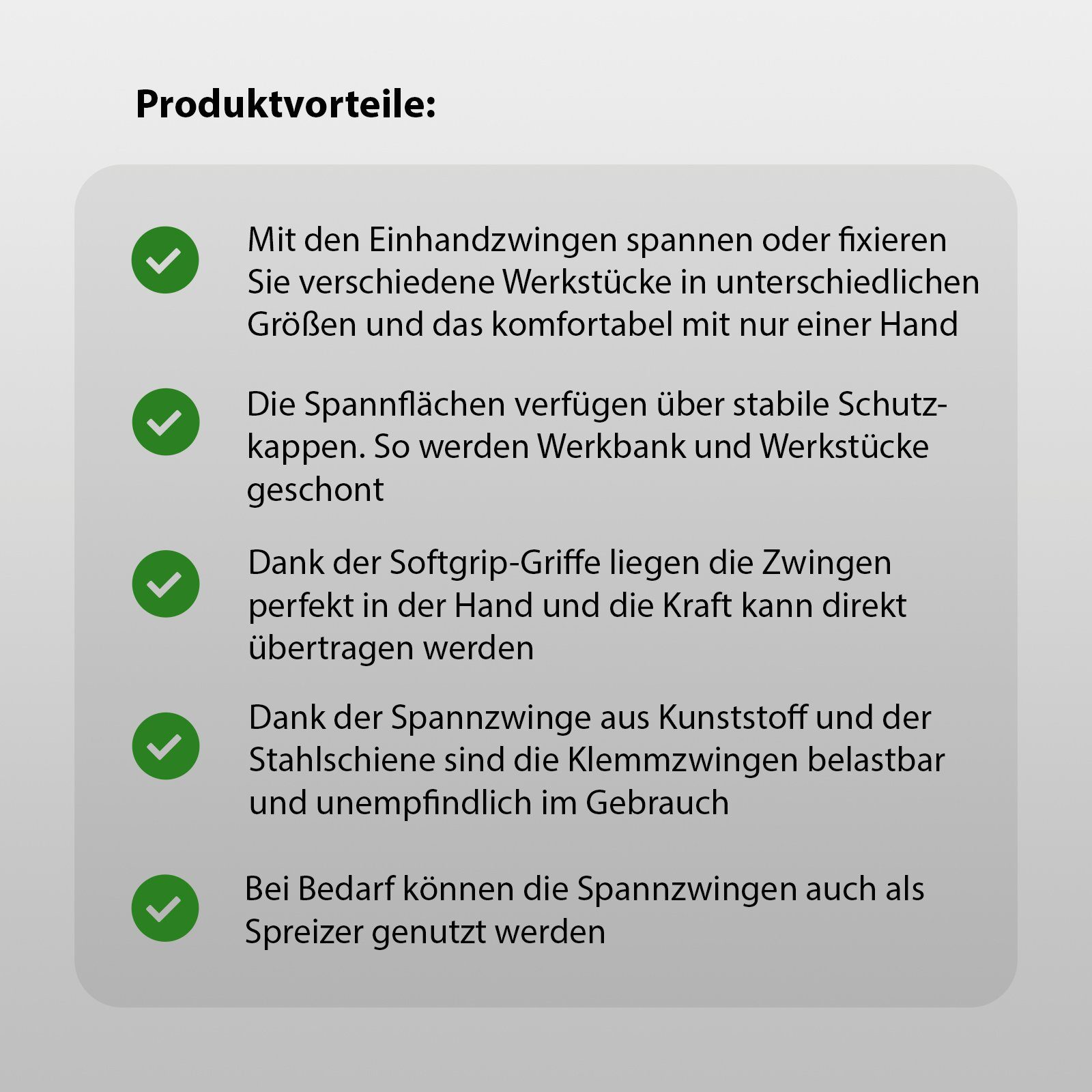 TRUTZHOLM Schraubzwinge 10er Set Einhandzwingen 35x105 mm, (Set)