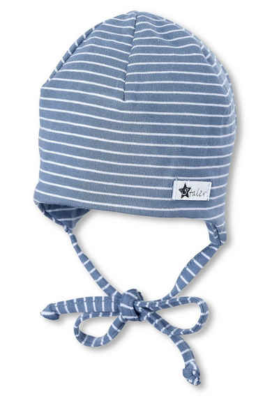 Sterntaler® Schlupfmütze OCS Beanie (1-St., Mütze Kinder mit Ringeln tragbar mit und ohne Umschlag) Babymütze aus Baumwolle mit Bindeband und Ohrenklappen