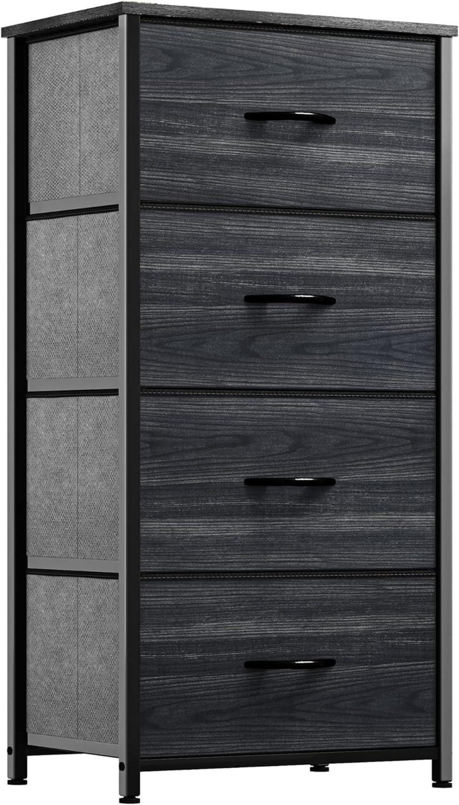 YITAHOME Schuhabtropfschale Kommode Stoffschubladen Schubladenschrank Metallgestell - Schwarze
