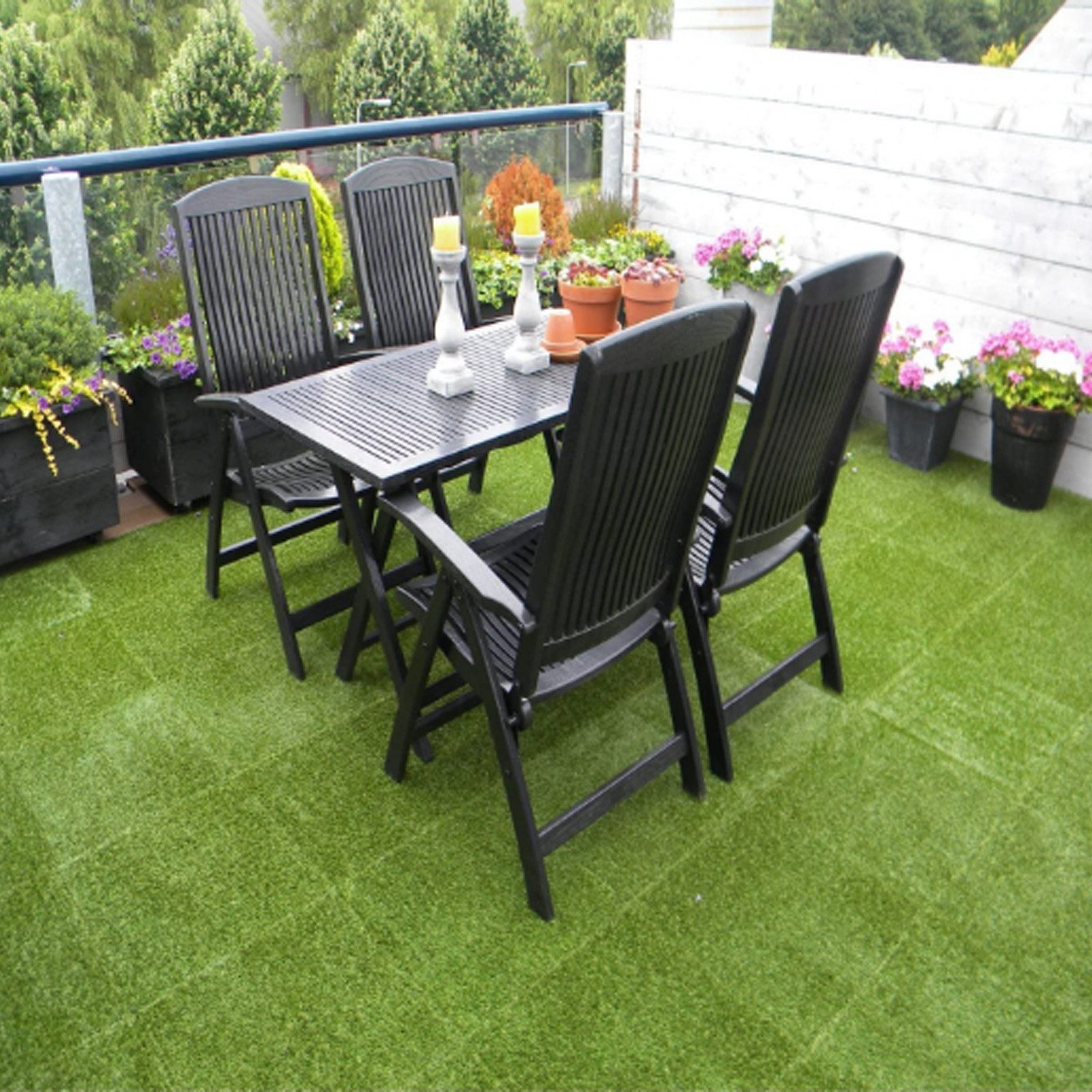 HTI-Living Kunstrasen Kunstrasenplatte 9-teilig Nessa Klick, quadratisch, H günstig online kaufen