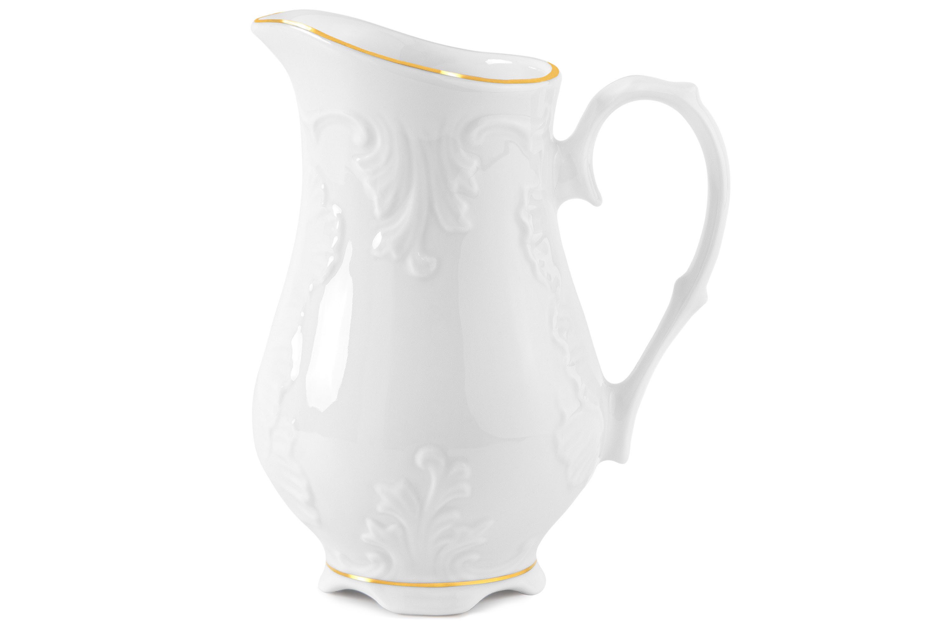 KONSIMO® Milchkännchen CMIELOW ROCOCO Milchkrug, Milchkanne, 0.3 l, in echtem Gold bemalt, Hochwertiges Premium-Porzellan mit Deckel
